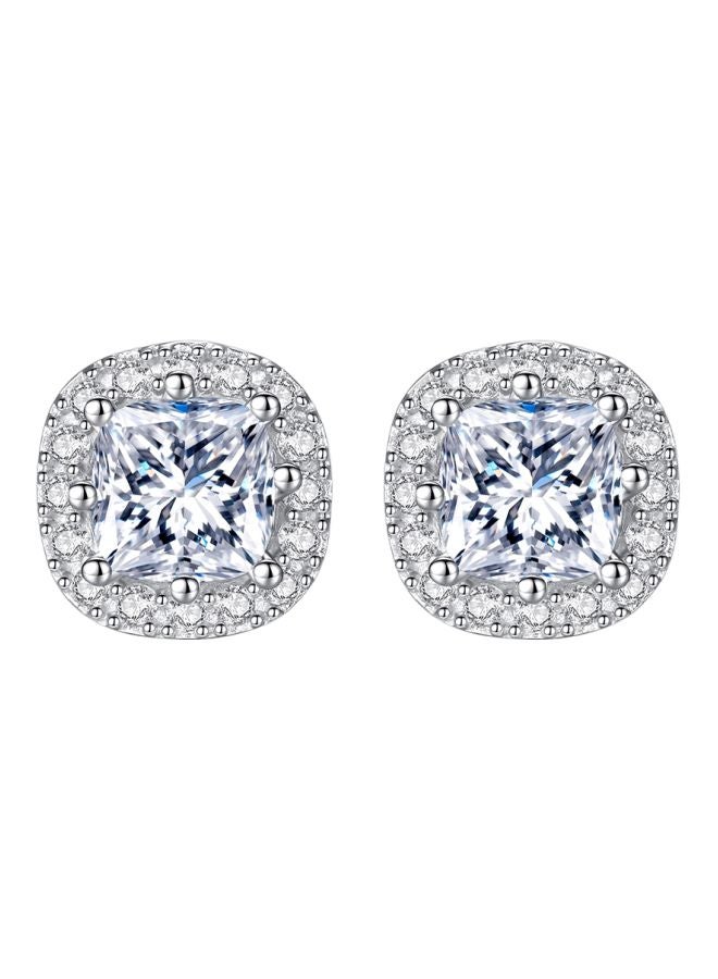 viennois - 925 Sterling Silver Cubic Zirconia Studded Stud Earrings - Image 1