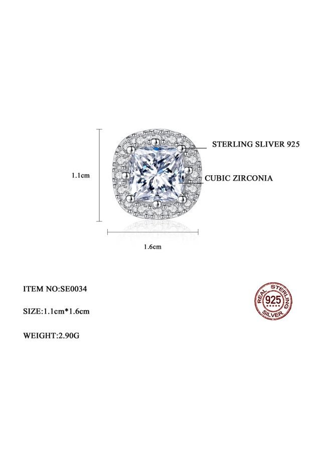 viennois - 925 Sterling Silver Cubic Zirconia Studded Stud Earrings - Image 1