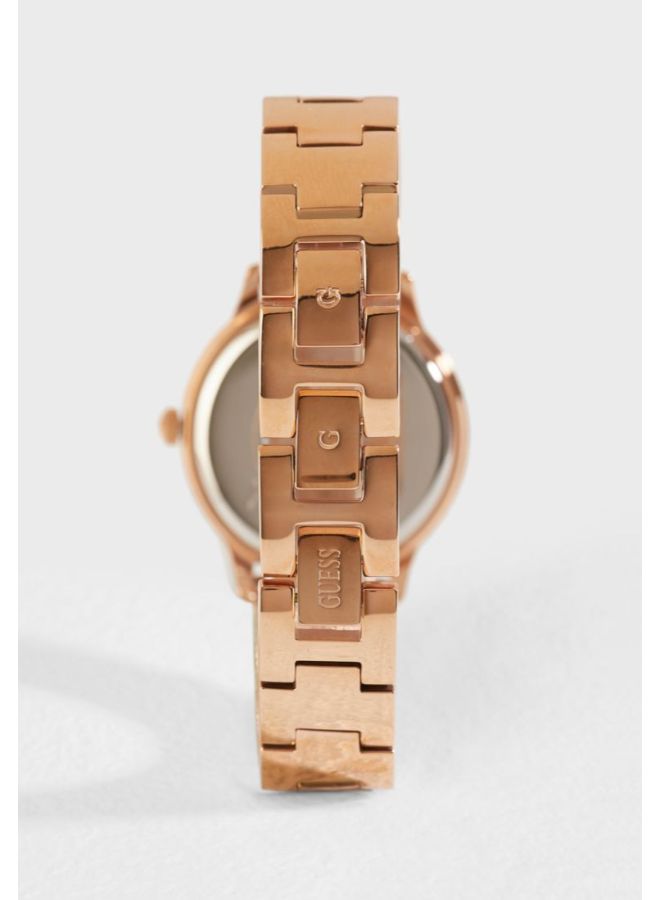 جس ساعة يد تشيلسي بعقارب طراز W0647L2 - قياس 30 مم - لون ذهبي وردي للنساء - Image 4