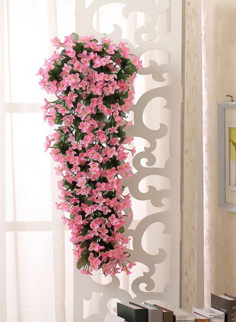 Balcony Hanging Decorative Fake Flowers Pink 85 X 25centimeter