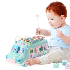 Generic Kid's Music School Bus Creative Intelligent Multi-Functional Cute Toy 30.5x11.5x16 centimeter 30.5x11.5x16cm  - Image 1