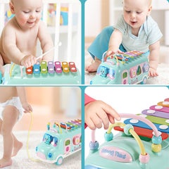 Generic Kid's Music School Bus Creative Intelligent Multi-Functional Cute Toy 30.5x11.5x16 centimeter 30.5x11.5x16cm  - Image 2