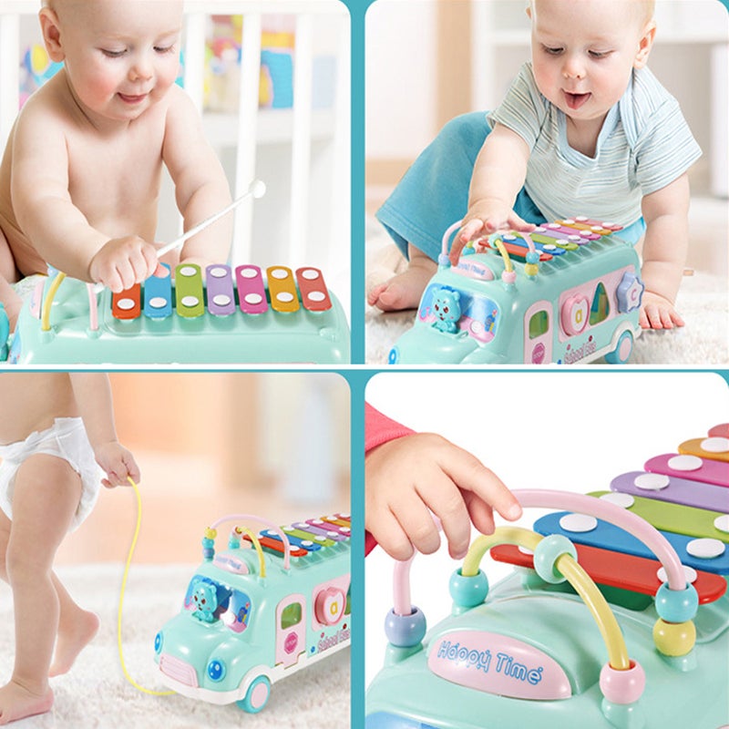 Kid's Music School Bus Creative Intelligent Multi-Functional Cute Toy 30.5x11.5x16 centimeter 30.5x11.5x16cm - Image 2