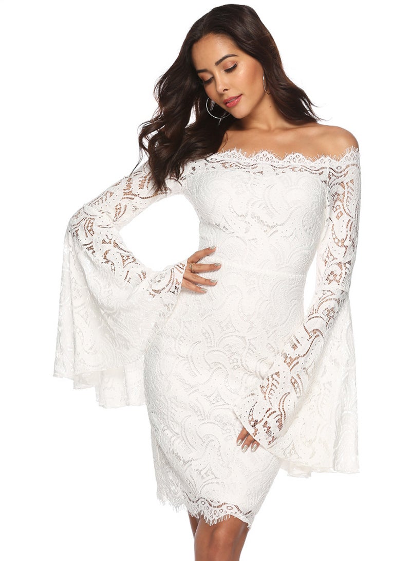 Jhichic Off Shoulder Bodycon Party Dress White  - Image 2
