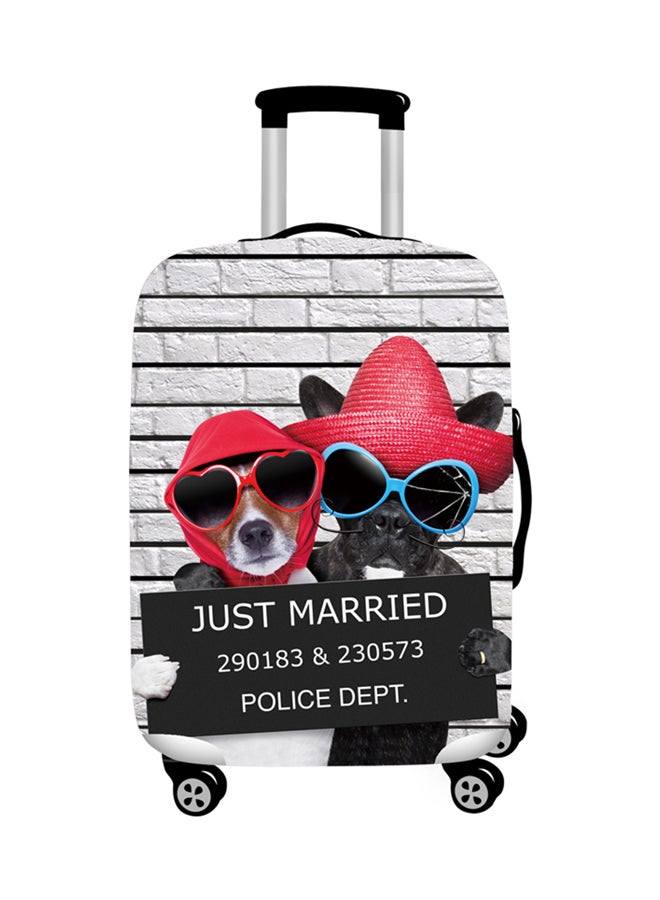 Printed Prison Couple Dog Luggage Cover White Stripe 