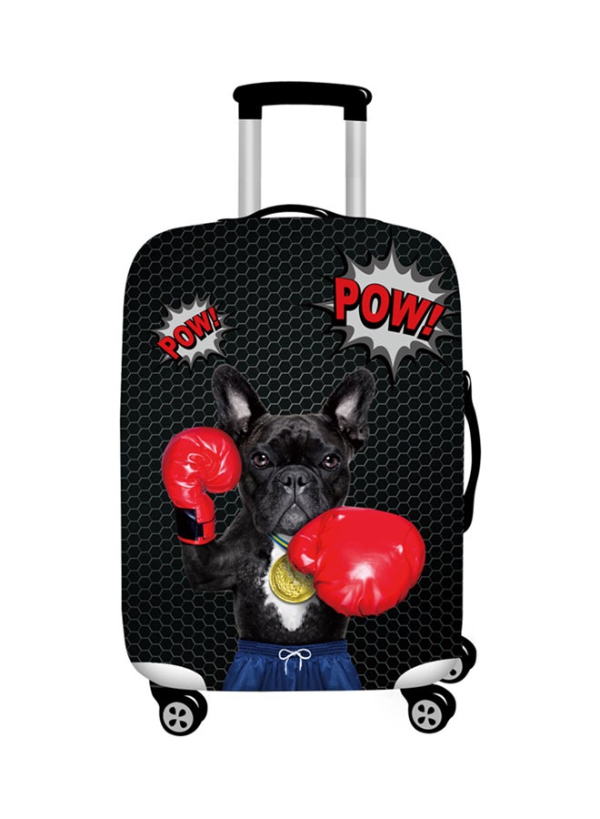 Printed Mr.Boxing Black Dog Luggage Cover Black 