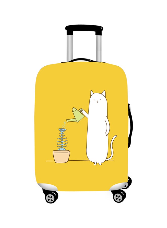 Printed Watering Fishbone Luggage Cover Yellow 