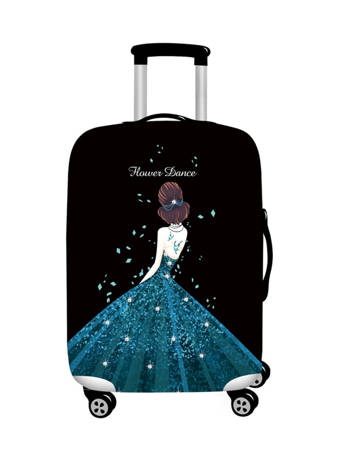 Printed Waltz Luggage Cover Black 