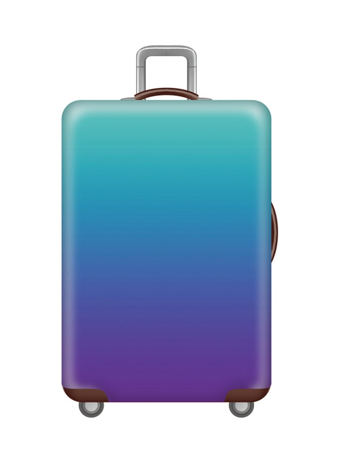 Printed Gradual Change Luggage Cover Green/Blue/Purple 
