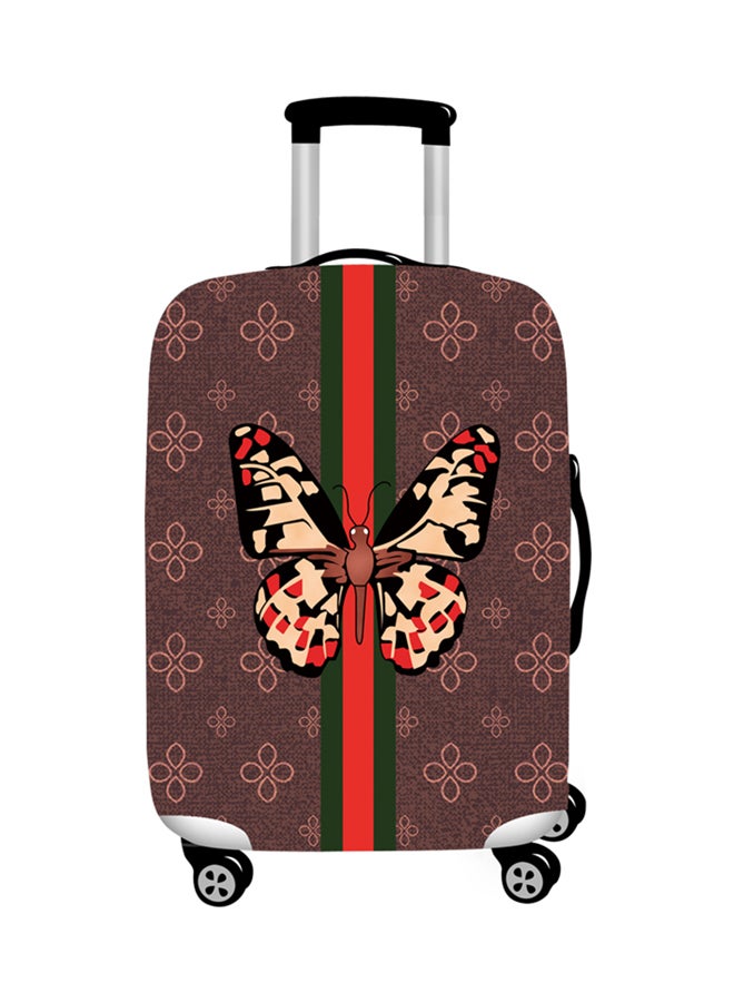 Printed Butterly Luggage Cover Brown 
