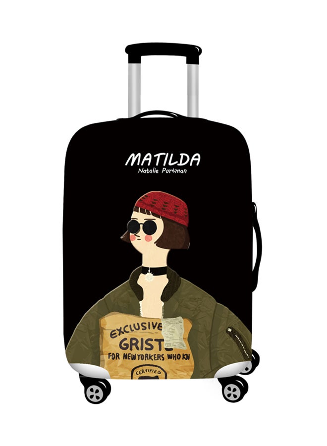 Printed Cool Miss Matilda  Luggage Cover Black 