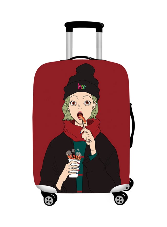 Printed Cool Girl Luggage Cover Red 