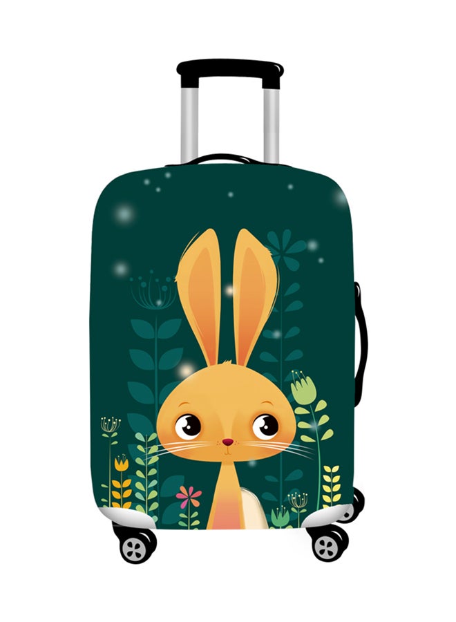 Printed Big Ear Rabbit Luggage Cover Green 