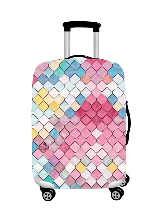 Printed Colored Lattice Luggage Cover Multicolour 