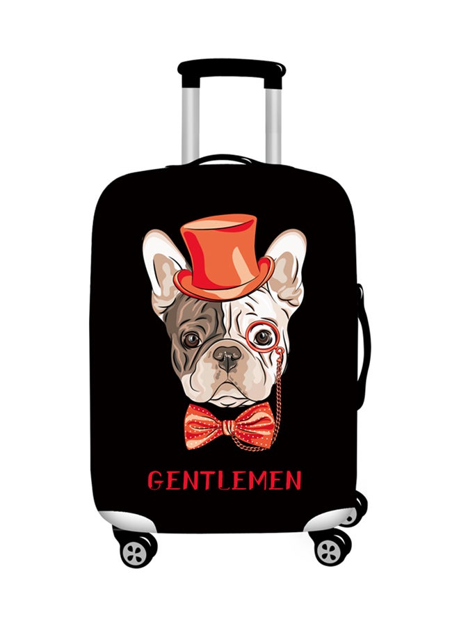 Printed Gentleman Dog Luggage Cover Black 