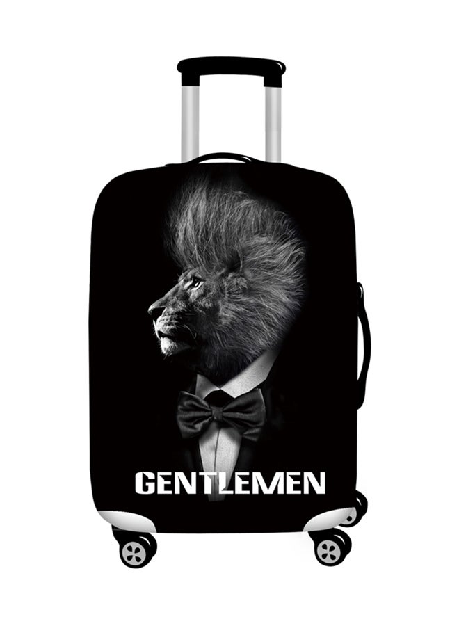 Printed Gentleman Lion Luggage Cover Black 