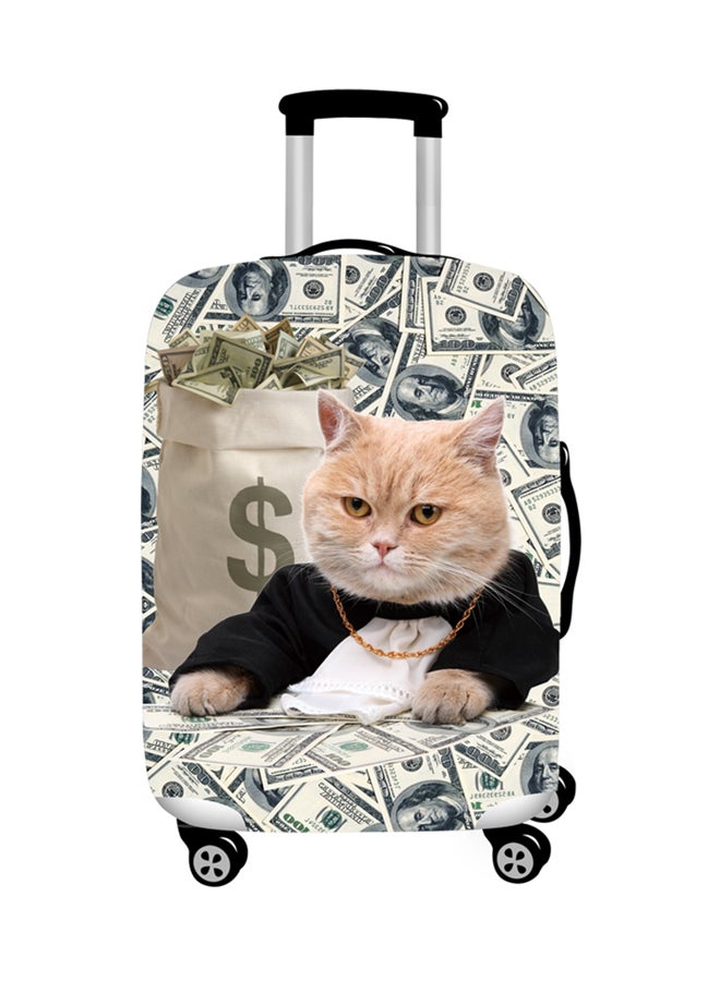 Printed Richer Cat Luggage Cover Multicolour 