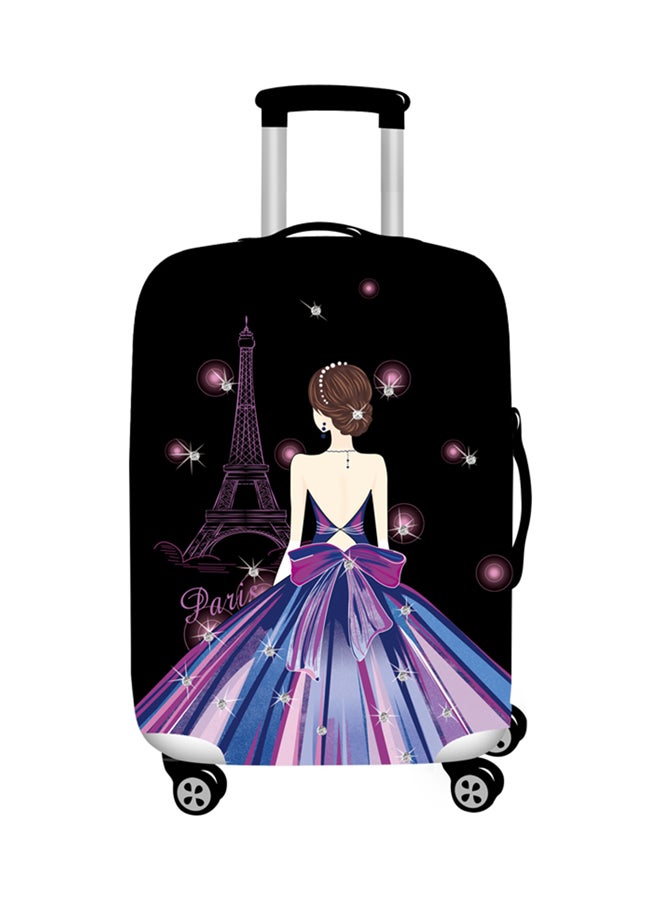 غطاء لحقيبة السفر مزين بطبعة من الظهر أسود