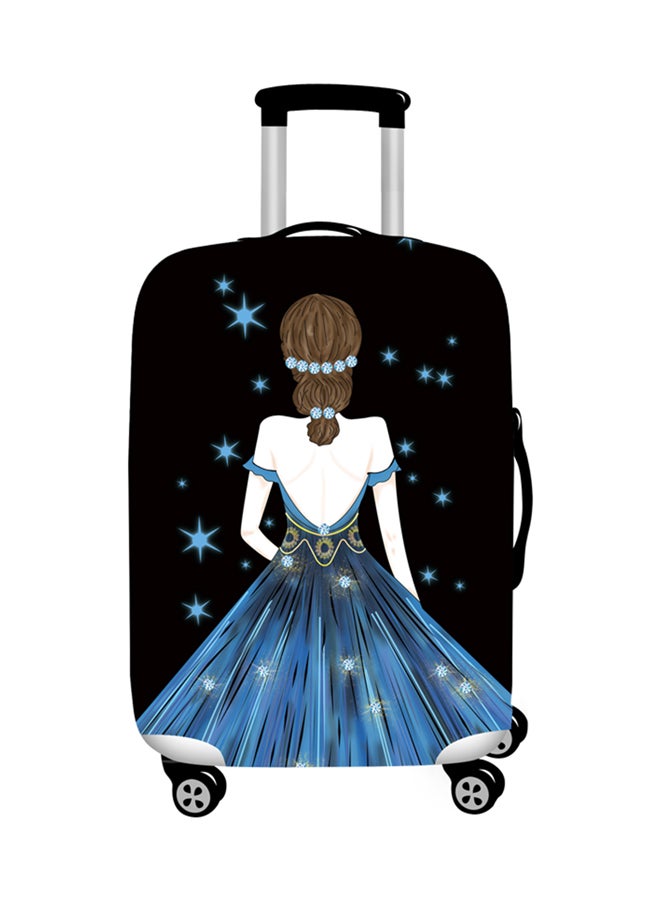 Printed Back Luggage Cover Black 
