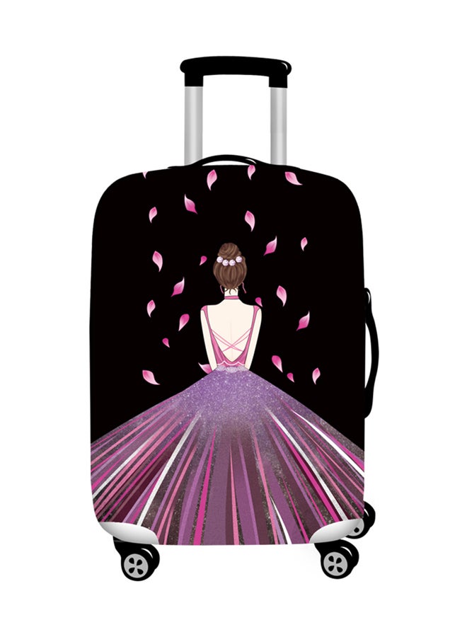 Printed Back Luggage Cover Black 