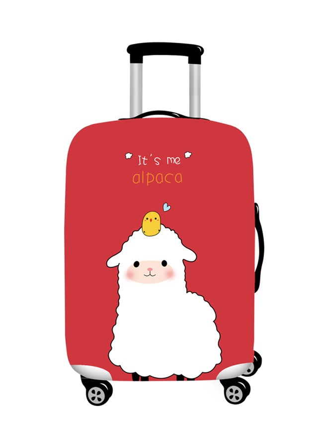 Printed Alpaca Luggage Cover Red 