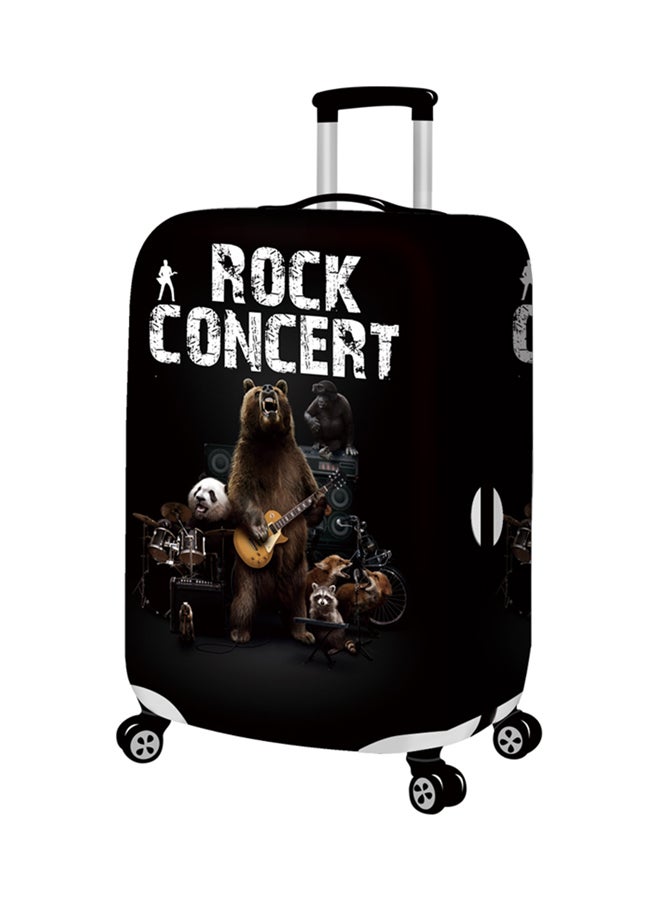 Printed Rock Concept Luggage Cover Black 