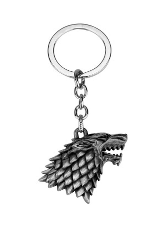 Sharpdo Game Of Thrones House Stark Wolf Head Key Ring Silver/Grey/Black - Image 1