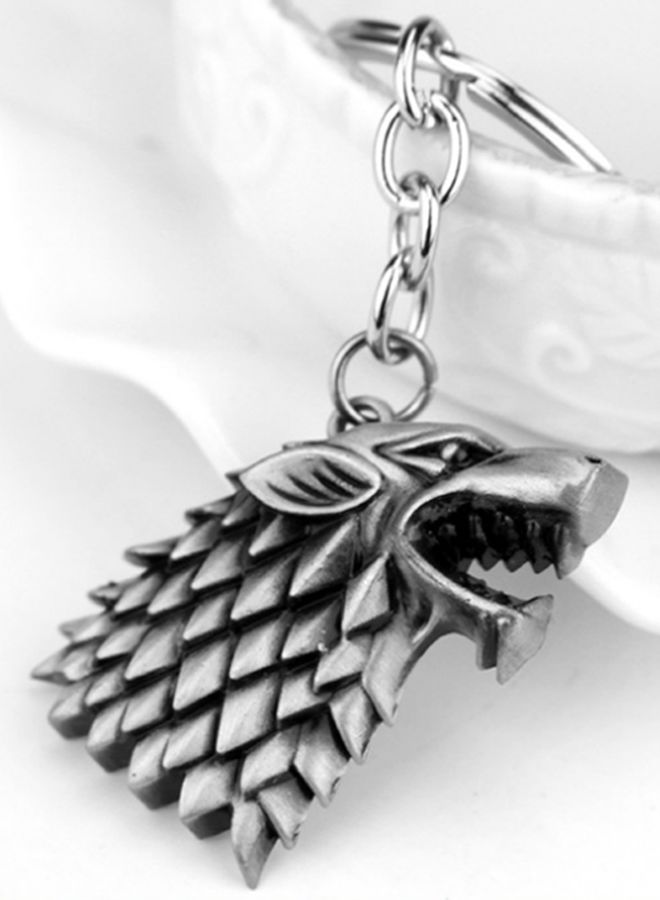 Sharpdo Game Of Thrones House Stark Wolf Head Key Ring Silver/Grey/Black - Image 2