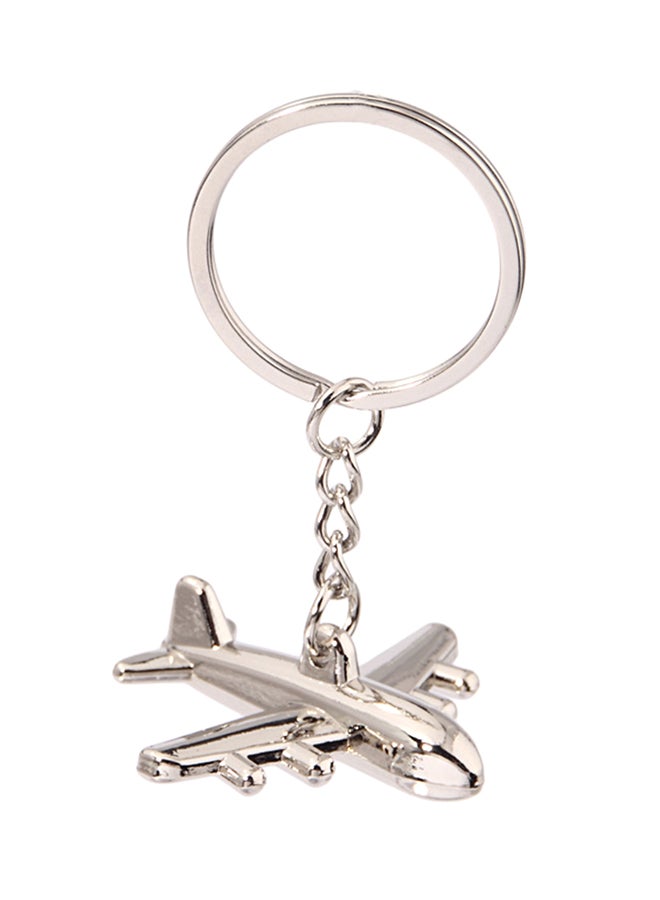 Sharpdo - Creative Metal Airplane Keychain Alloy Car Keyring Pendant Silver - Image 1