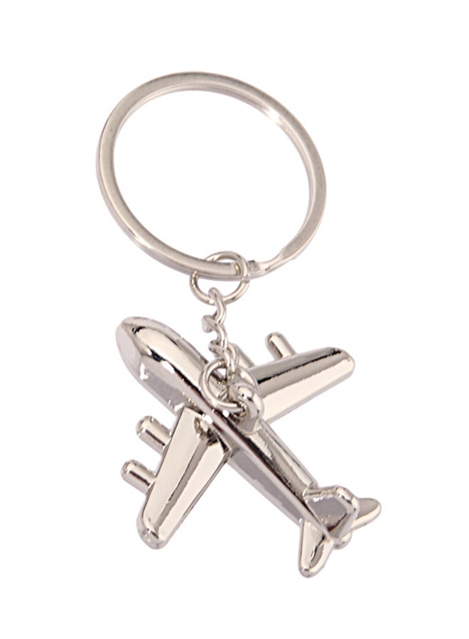Sharpdo - Creative Metal Airplane Keychain Alloy Car Keyring Pendant Silver - Image 1