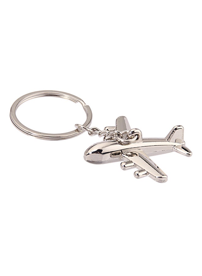Sharpdo - Creative Metal Airplane Keychain Alloy Car Keyring Pendant Silver - Image 1