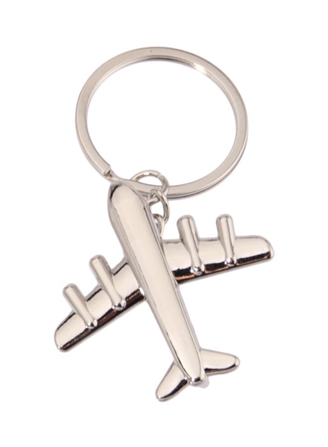 Sharpdo - Creative Metal Airplane Keychain Alloy Car Keyring Pendant Silver - Image 1