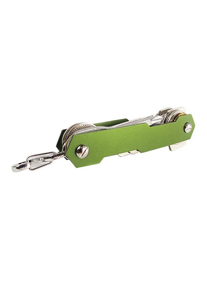 Sharpdo Aluminum Alloy Key Holder Organizer Clip Multi-function Keychain Green - Image 1