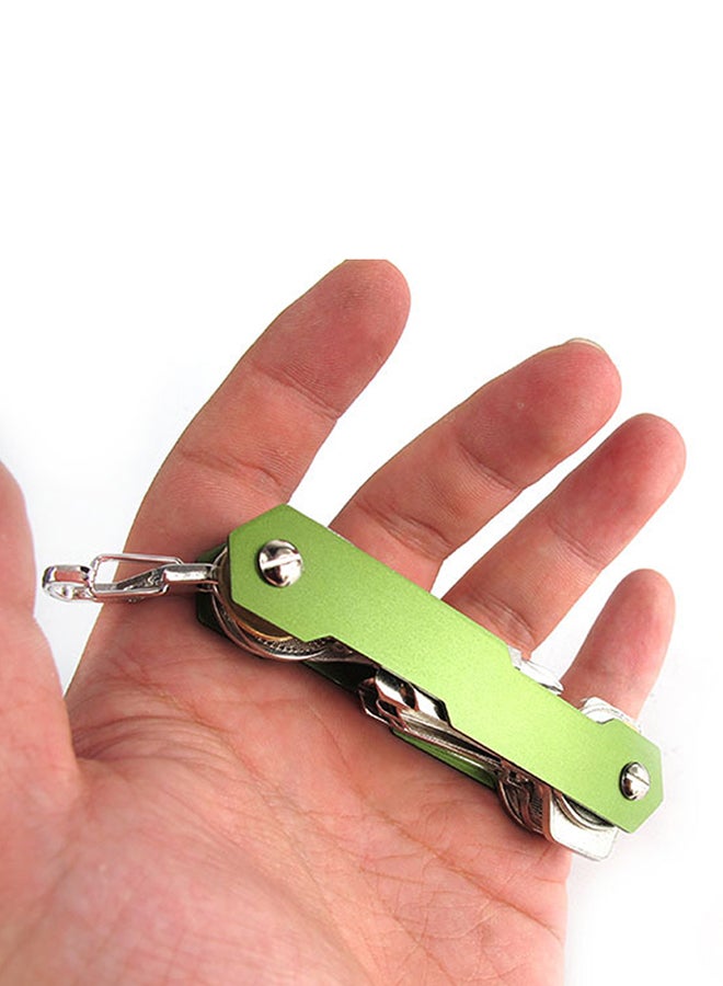 Sharpdo Aluminum Alloy Key Holder Organizer Clip Multi-function Keychain Green - Image 4