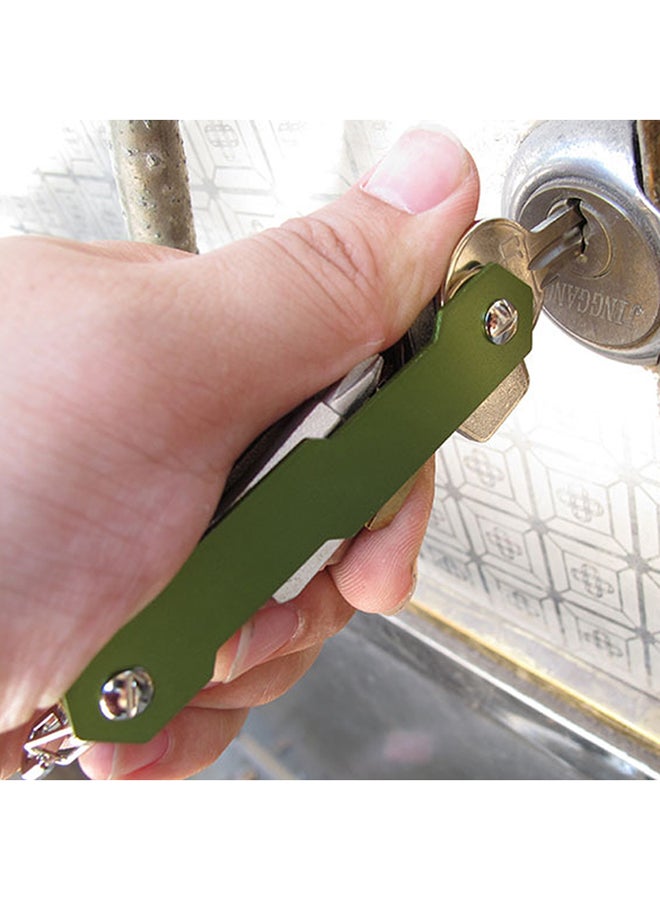 Sharpdo Aluminum Alloy Key Holder Organizer Clip Multi-function Keychain Green - Image 5