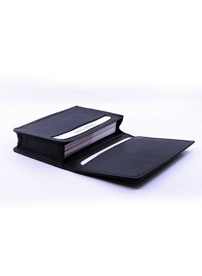 Chase Plus Genuine Leather Business Card Holder Grainy Black - Image 2