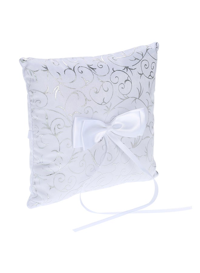 Satin Ring Bearer Pillow And Flower Basket Set White  - Image 3