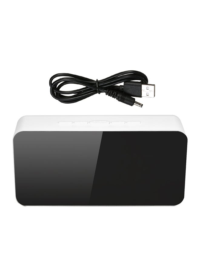 Digital Colorful LED Mirror Alarm Clock White - Image 1