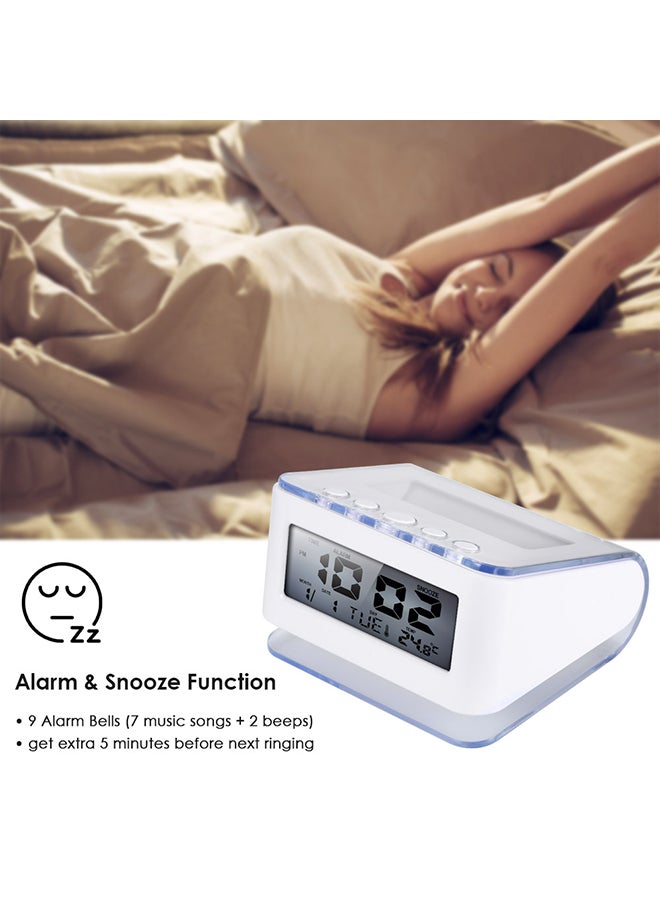 Digital LED Backlight Countdown Timer Alarm Clock White