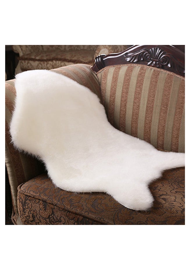 Super Soft Washable Shiny Bedroom Furry Mat White 38x22cm