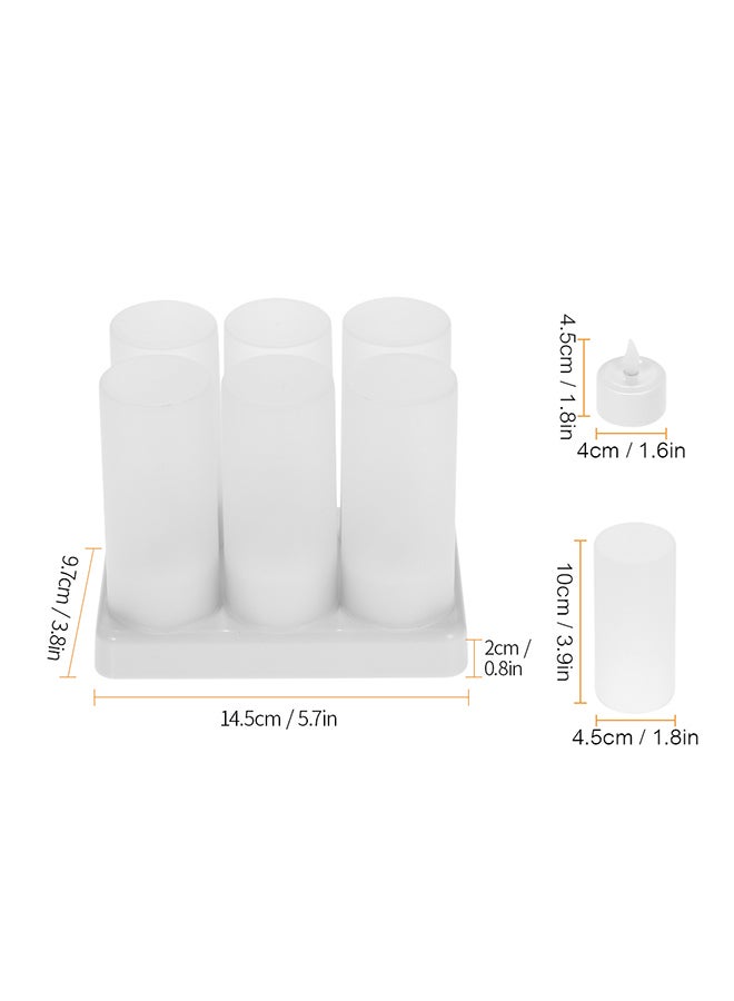 6 Piece Rechargeable LED Lights With Remote Control Frosted Cups White 0.48kg - Image 2