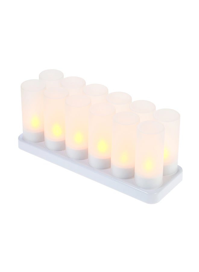 مصابيح LED قابلة لإعادة الشحن بتصميم كؤوس مصنفرة مكونة من 12 قطعة مع جهاز تحكم عن بعد أبيض 0.84كيلوجرام  - Image 1