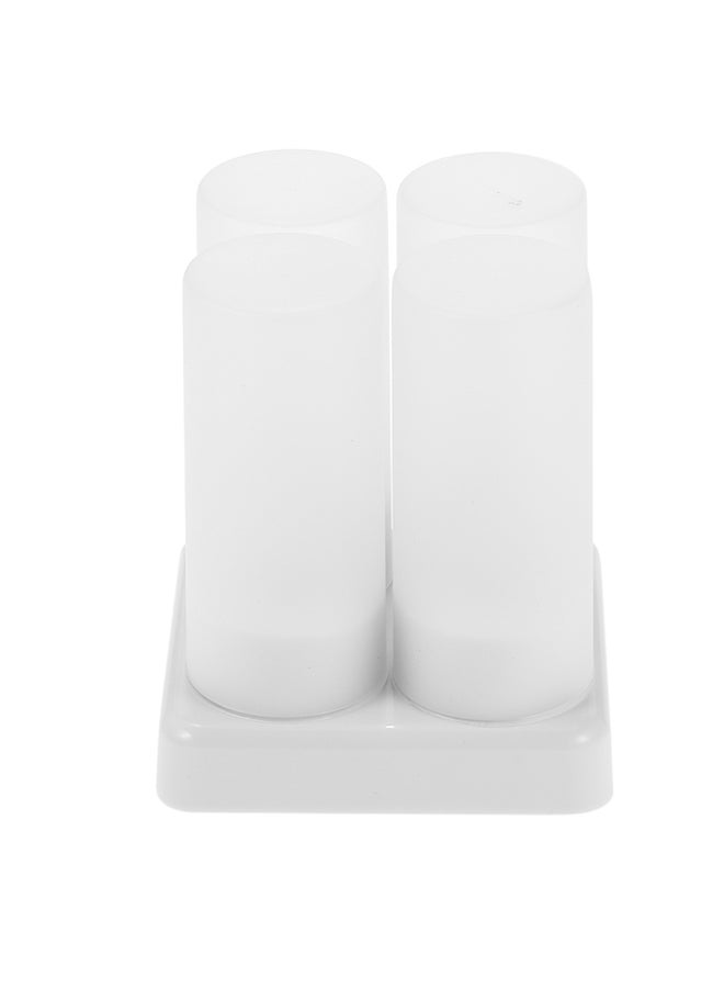 4 Piece Rechargeable LED Candles Lights With Remote Control Frosted Cups White 0.37kg - Image 1