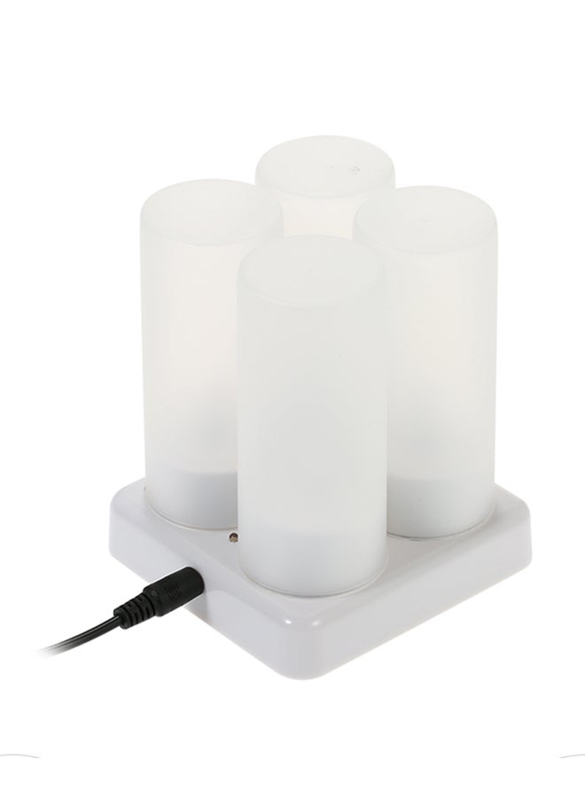 4 Piece Rechargeable LED Candles Lights With Remote Control Frosted Cups White 0.34kg - Image 1