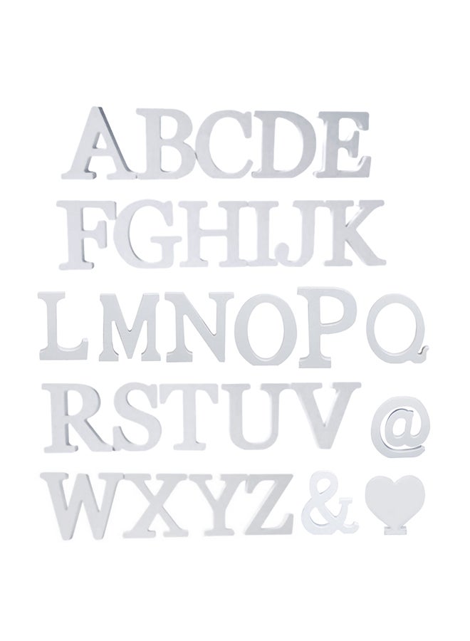 Generic English Letter Wooden Ornament Set White 0.02kg  - Image 1