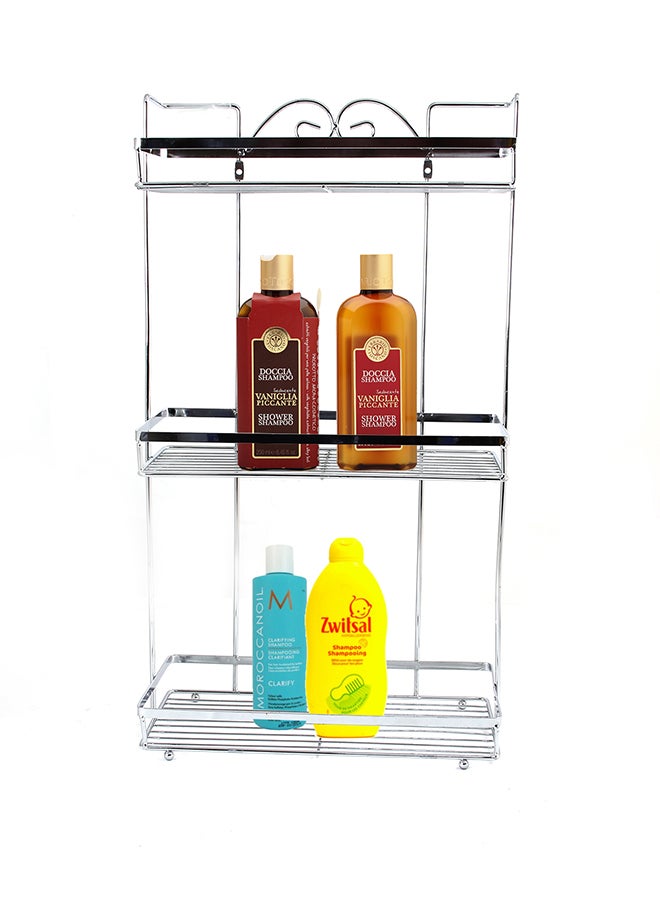 إن - هاوس منظم برفوف تخزين للحمام فضي 51X29X13سم - Image 4