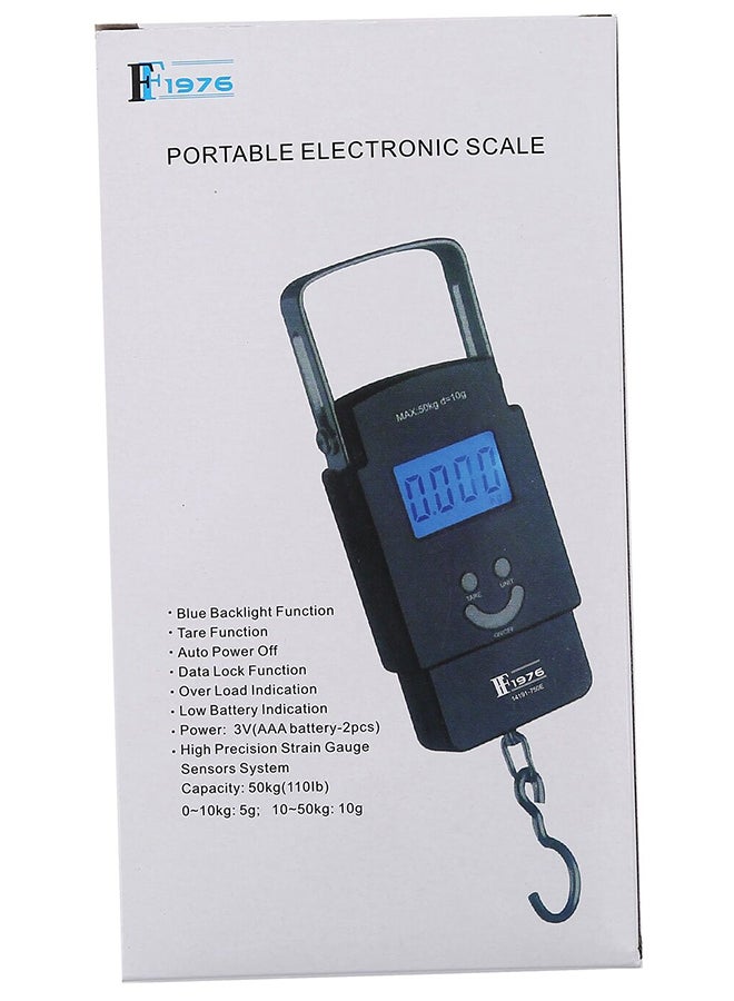 FF1976 - Portable Electronic Luggage Scale Black/Silver 50kg - Image 1