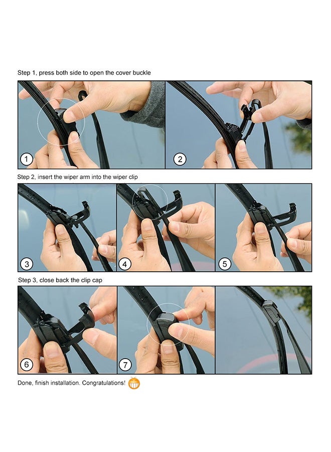 Generic 16-Inch Universal U-Type  Soft Bracketless Car Windshield Wiper Blade  - Image 3