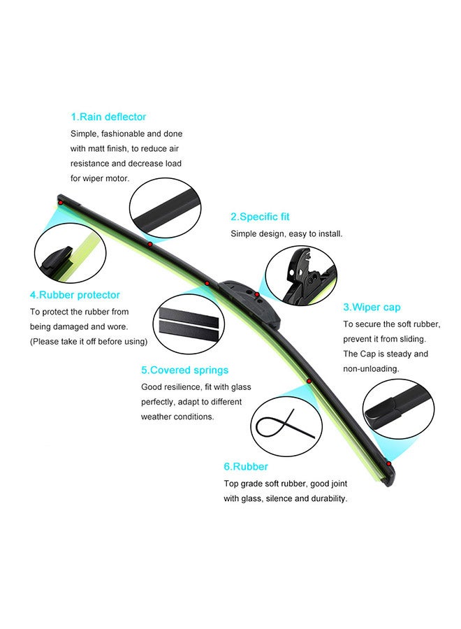 Generic 16-Inch Universal U-Type  Soft Bracketless Car Windshield Wiper Blade  - Image 4