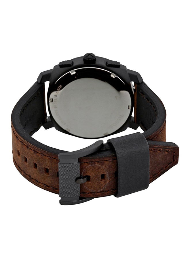 FOSSIL - Men's Water Resistant Leather Chronograph Watch FS4656 - Image 1